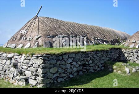 Blackhouse, Arnol, Bragar, Isola di Lewis, Scozia. Foto Stock