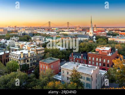 Skyline di Savannah Savannah, Georgia, Stati Uniti d'America Foto Stock