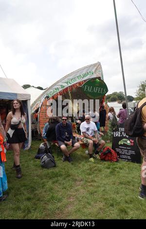 Vegan and vegetarian food outlet at a festival Stock Photo