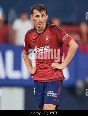 Ante Budimir di CA Osasuna in azione durante la Liga EA Sports match tra CA Osasuna e Athletic Club allo stadio El Sadar il 19 agosto 2023, i Foto Stock