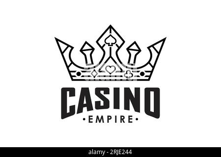 Logo Royal Crown Casino Design, ispirazione per il design del logo Royal Poker King Illustrazione Vettoriale