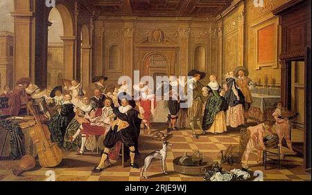 Scena per banchetti in una sala rinascimentale 1628 di Dirck Hals Foto Stock