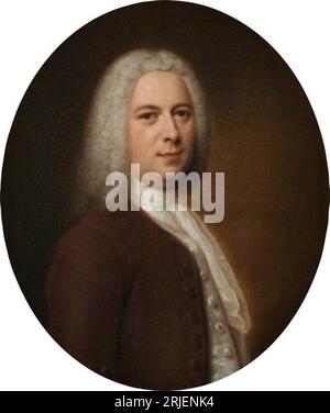 Presumibilmente George Frederic Handel (1685-1759), 52 1736 anni da Balthasar Denner Foto Stock