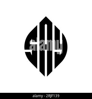 PRONUNCIARE il logo con lettera circolare con forma circolare ed ellisse. PRONUNCIARE lettere ellittiche con stile tipografico. Le tre iniziali formano un logo circolare. PRONUNCIARE ci Illustrazione Vettoriale