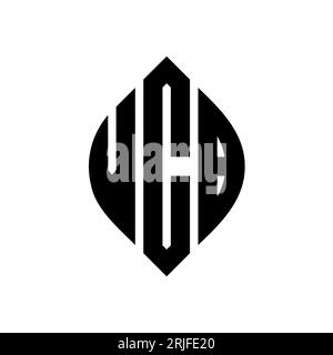 Logo VCB a lettera circolare con forma circolare ed ellisse. Lettere ellittiche VCB con stile tipografico. Le tre iniziali formano un logo circolare. VCB ci Illustrazione Vettoriale