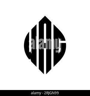 Logo a forma di lettera circolare con forma circolare ed ellisse. SCAMBIA le lettere ellittiche con stile tipografico. Le tre iniziali formano un logo circolare. WAG ci Illustrazione Vettoriale