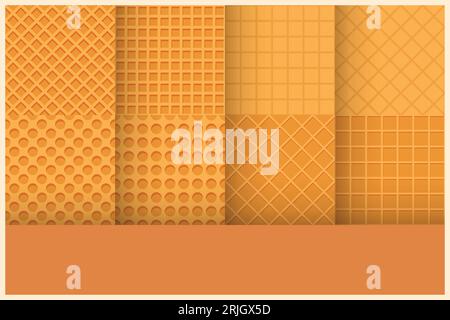 vari design di wafer in set senza cuciture Illustrazione Vettoriale