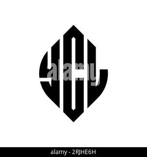 Logo con lettera circolare YCL con forma circolare ed ellisse. Lettere ellittiche YCL con stile tipografico. Le tre iniziali formano un logo circolare. YCL ci Illustrazione Vettoriale