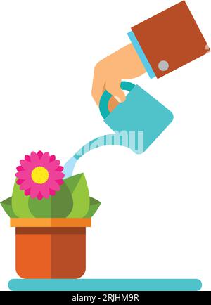 Icona delle piante domestiche innaffiate a mano Illustrazione Vettoriale