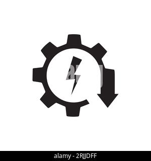 Tecnologia di riduzione dell'energia. Icona vettoriale isolata su sfondo bianco. Illustrazione Vettoriale