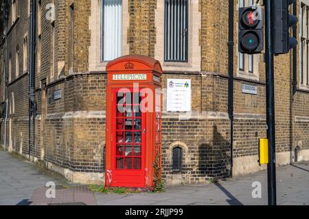 Telefono rosso booth a Londra Foto Stock