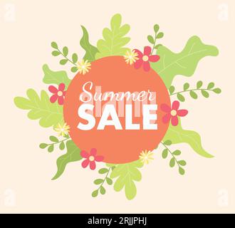 Semplice illustrazione vettoriale piatta dell'icona Summer sale Illustrazione Vettoriale