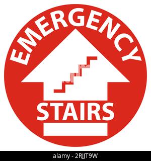 Cartello da pavimento scale di emergenza Illustrazione Vettoriale