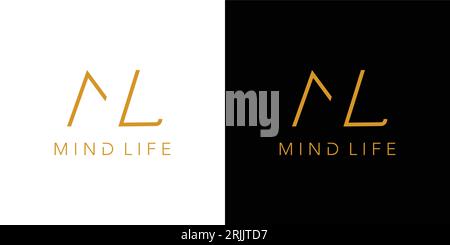 Design moderno ed esclusivo con logo ML Illustrazione Vettoriale