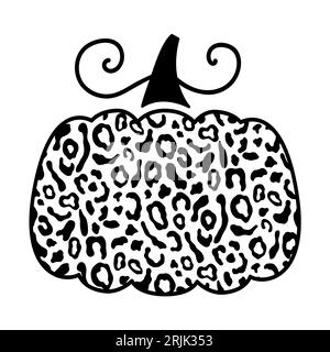 Illustrazione decorativa della zucca leopardata con ghepardo Illustrazione Vettoriale