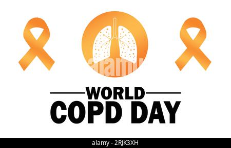 Illustrazione vettoriale della giornata mondiale della BPCO (broncopneumopatia cronica ostruttiva) osservata nel mese di novembre di ogni anno. Concetto di vacanza. Modello per sfondo Illustrazione Vettoriale