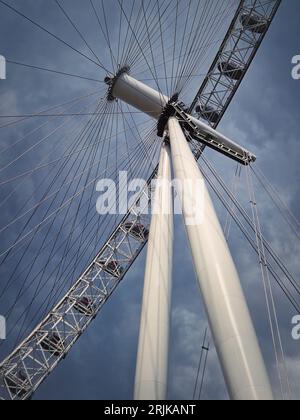 Abstract London Eye Ferris Wheel close up architectural details and construction elements Stock Photo