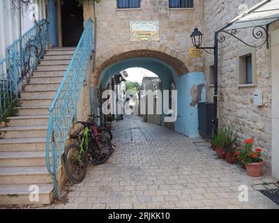 Vecchio quartiere ebraico nella città vecchia di Tzfat Foto Stock