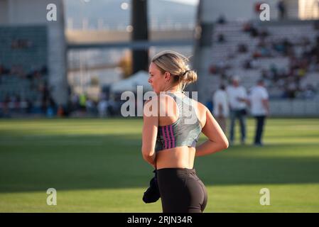 Elina Tzengko è una atleta greca di atletica leggera e giavellottista. Ed è stato nominato campione europeo nel 2022. Volos 8 luglio 2023. Grecia Foto Stock