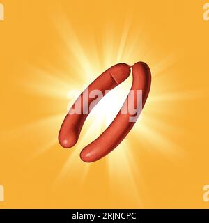 Illustrazione di un paio di salsicce Foto Stock