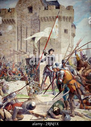 ASSEDIO DI ORLEANS 12 ottobre 1428-8 maggio 1429. Dipinto di Giovanna d'Arco all'assedio di Jules Lenepveu 1886-90 Foto Stock