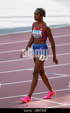 Budapest, HUN, 23 agosto 2023 Raevyn Rogers (USA) durante il World Athletics Championships 2023 National Athletics Centre Budapest presso il National Athletics Centre Budapest Ungheria il 23 agosto 2023 Alamy Live News Foto Stock