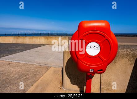 Redcar Seaside Town, spiagge e parchi eolici Foto Stock