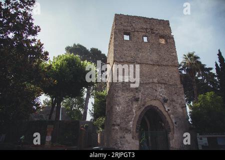 Vista da Ravello sulla Costiera Amalfitana, Italia Foto Stock