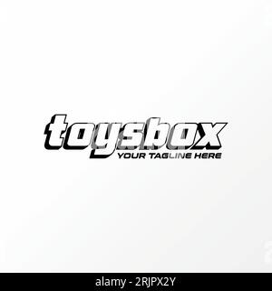 Logo design concetto grafico astratto creativo borsista vettoriale premium, lettera, parola TOYSBOX font 3D Shadow correlato alla tipografia di adesivi monogrammi Illustrazione Vettoriale