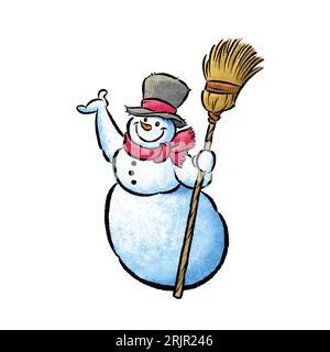 Personaggio Snowman illustrato Foto Stock