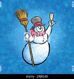 Personaggio Snowman illustrato Foto Stock