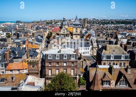 A Skyline of the Town of Dieppe, Seine-Maritime Department, Francia. Foto Stock