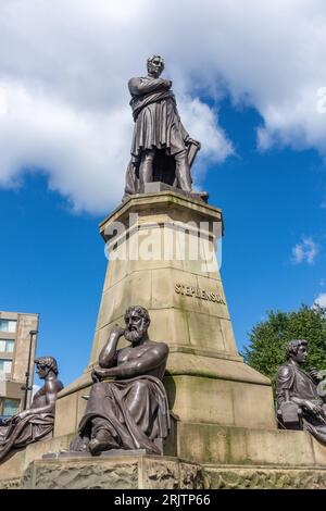 Stephenson Monument, Westgate Road, Newcastle upon Tyne, Tyne and Wear, Inghilterra, Regno Unito Foto Stock