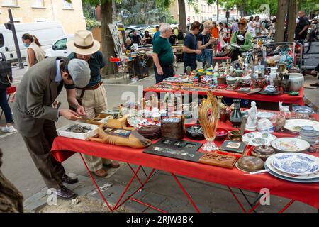 Mercato delle pulci porte de Vanves. Parigi. Francia, Europa. Foto Stock