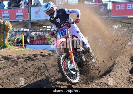 Arnhem, Paesi Bassi. 20 agosto 2023. ARNHEM, PAESI BASSI - 20 AGOSTO: Ruben Fernandez ESP Honda Team HRC durante l'MXGP World Championship motocross al Motorportpark Gelderland Midden il 20 agosto 2023 ad Arnhem, Paesi Bassi (foto di Kees Kuijt/Orange Pictures) credito: Orange Pics BV/Alamy Live News Foto Stock