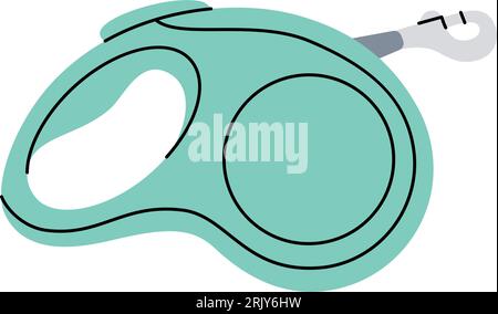 Metro a nastro, guinzaglio retrattile. Accessori per animali, articoli per giocattoli. Illustrazione vettoriale. Illustrazione Vettoriale