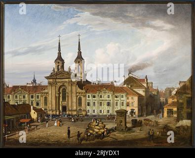 Piazza Krasiński e la chiesa scoarista 1830 di Marcin Zaleski Foto Stock