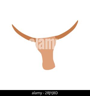 Stagione dei rodei americani. Selvaggio West. Bulls Skull. Design di banner e volantini. Illustrazione vettoriale. Illustrazione Vettoriale