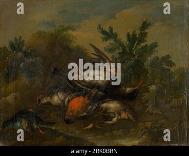 Natura morta con uccelli morti 1720 di Philipp Ferdinand de Hamilton Foto Stock