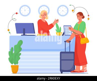 Check-in in hotel Vector Concept Illustrazione Vettoriale