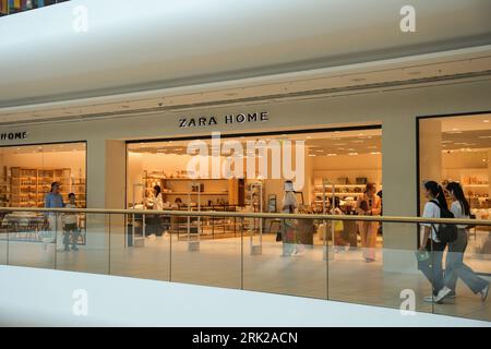 Almaty, Kazakhstan - August 17, 2023: Zara Home retail store in a shopping center. Houzefold brand products Stock Photo