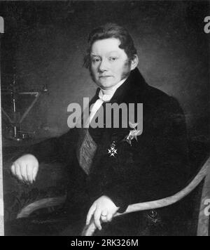 Jöns Jacob Berzelius (1779-1848), barone, professore, chimico, sposato con Johanna Elisabeth Poppius 1843 di uno Troili Foto Stock