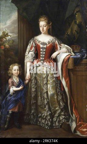 Elizabeth Percy, Duchess of Somerset (1667-1722) and her son, Algernon Seymour, Earl of Hertford, later 7th Duke of Somerset (1684-1750) circa 1690 by John Closterman Stock Photo