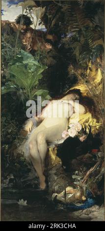 Nymph and Fauns 1875 di Julius Kronberg Foto Stock