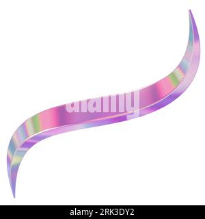 3D glass iridescent abstract shape illustration. Fluid design element holographic liquid 3D shape. Abstract background 3d rendering. Foto Stock