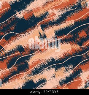 Ikat Abstract batik brush, ethnic seamless design, Tie dye pattern Vector , Shibori Stock Vector