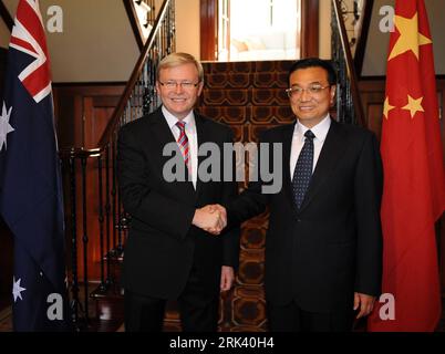 Bildnummer: 53565050 Datum: 30.10.2009 Copyright: imago/Xinhua (091030) -- CANBERRA, 30 ottobre 2009 (Xinhua) -- il primo ministro australiano Kevin Rudd (L) incontra il vice Premier cinese li Keqiang a Canberra, capitale dell'Australia, 30 ottobre 2009. (Xinhua/Liu Jiansheng) (wh) (1)AUSTRALIA-CINA-KEVIN RUDD-li KEQIANG-MEETING PUBLICATIONxNOTxINxCHN People Politik kbdig xsk 2009 quer Bildnummer 53565050 Data 30 10 2009 Copyright Imago XINHUA Canberra OCT 30 2009 XINHUA i primi Ministri australiani Kevin Rudd l incontra il Vice Premier cinese in visita a sinistra Keqiang a Canberra capitale di Foto Stock