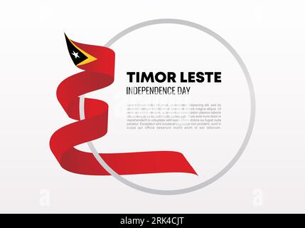 Poster banner per la celebrazione nazionale del 20 maggio del giorno dell'indipendenza di Timor Est. Illustrazione Vettoriale