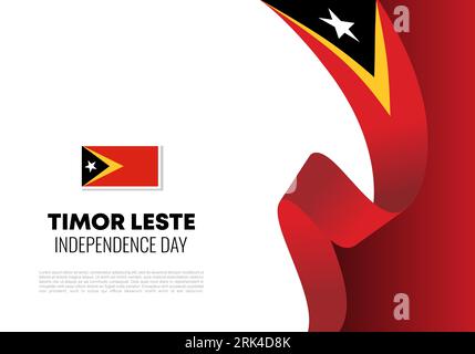 Poster banner per la celebrazione nazionale del 20 maggio del giorno dell'indipendenza di Timor Est. Illustrazione Vettoriale