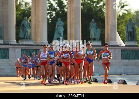 Budapest, Hungary. 24th Aug, 2023. General view Athletics : World Athletics Championships Budapest 2023 Women's 35km Race Walk in Budapest, Hungary . Credit: Naoki Morita/AFLO SPORT/Alamy Live News Foto Stock
